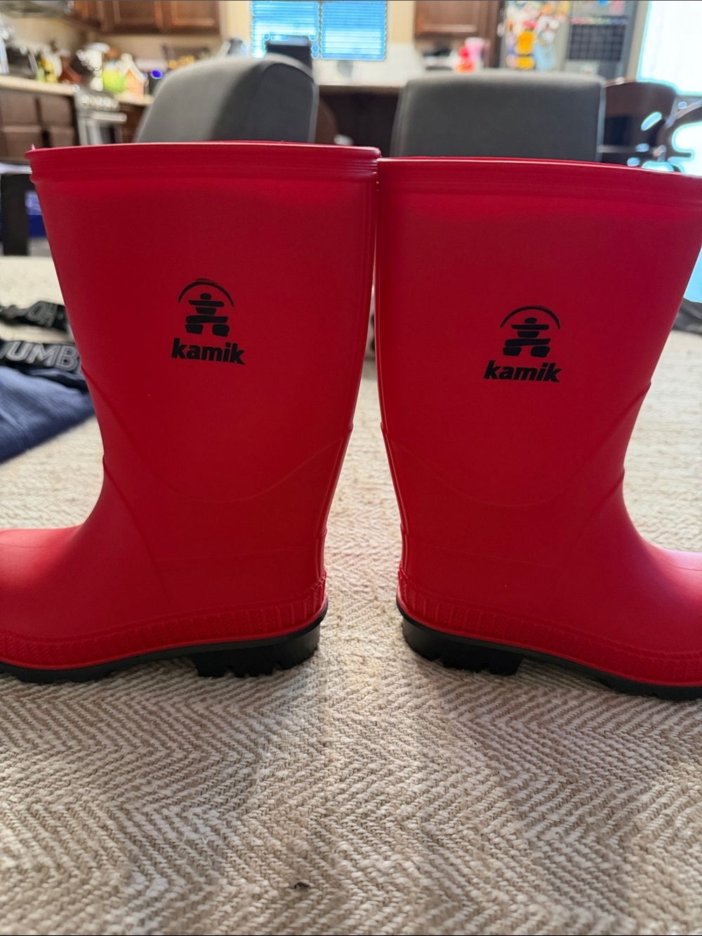 Kamik Kids Bright Red Waterproof Rain Boots - Picture 3 of 3